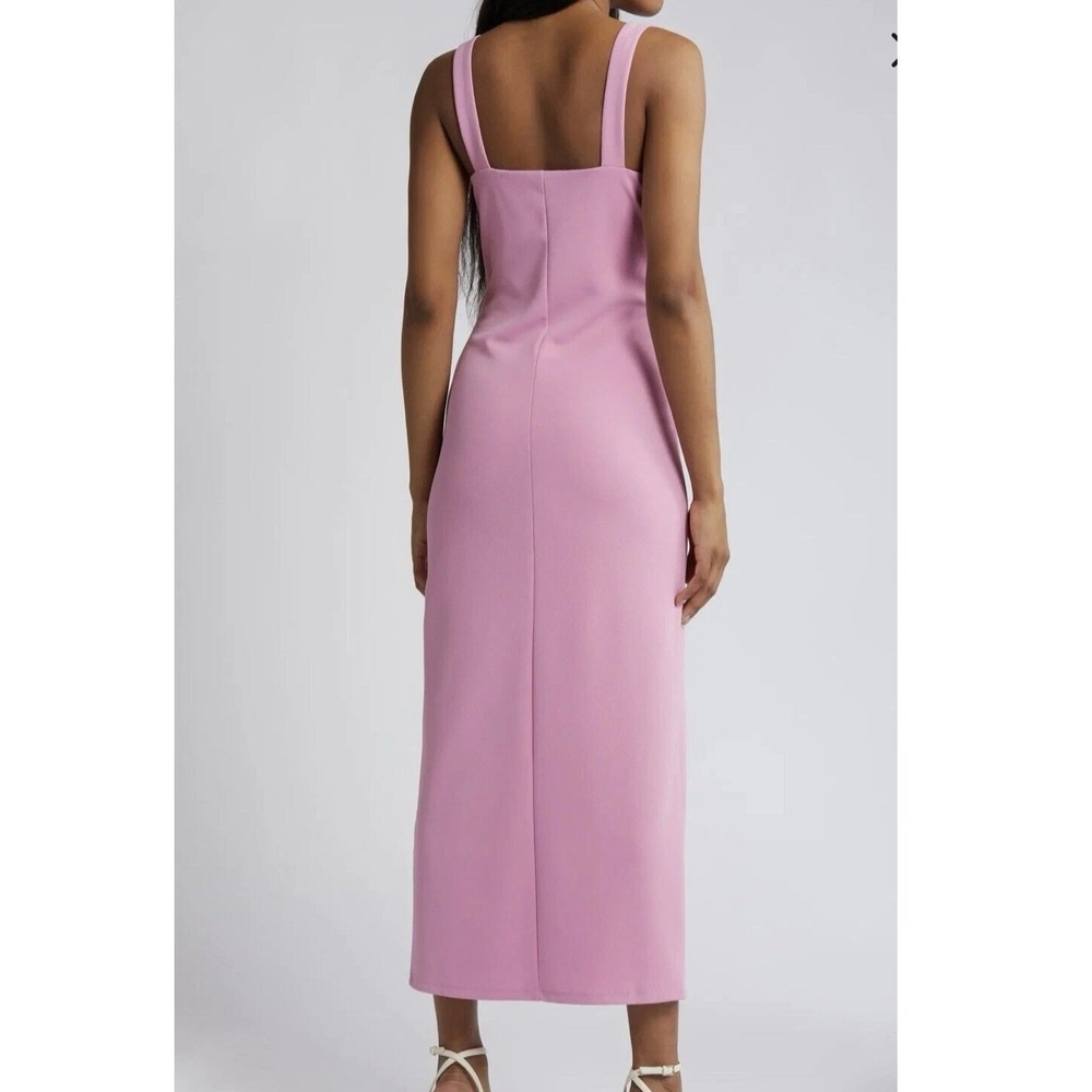 Wayf Nordstrom Pink Maxi Dress Size S Front Slit‎ Front Long Bodycon Bustier NWT - Picture 2 of 10
